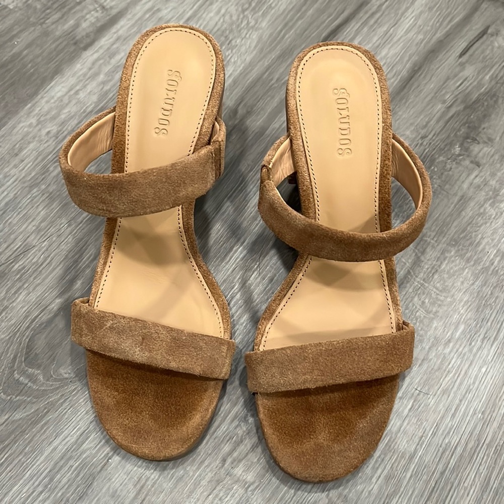 Nordstrom Soludos Walnut Block Heel Sandals